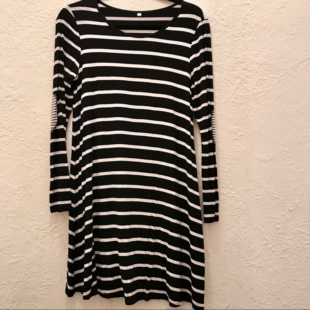 Striped Long Sleeve T-Shirt Dress!
